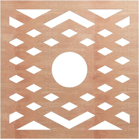 Chevron Wood Fretwork Pierced Ceiling Medallion, Cherry, 30OD X 7 3/4ID X 1/4T